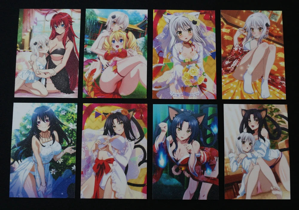 40pcs/set High School DxD Sexy Ladies Full-art Characters Cards Rias Xenovia Koneko Rossweisse Irina Shiny Frosted Paper Card