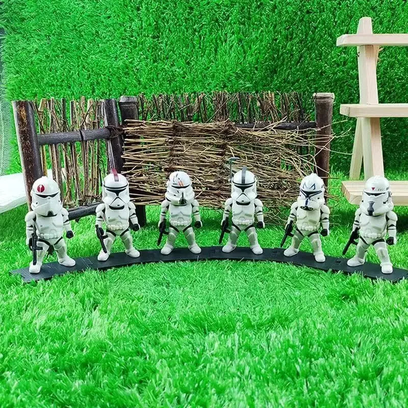 Star Wars 6 White Soldier Figure Toy Stormtrooper Ornament Model Doll Car Ornament Complete Collection Decorative Gift