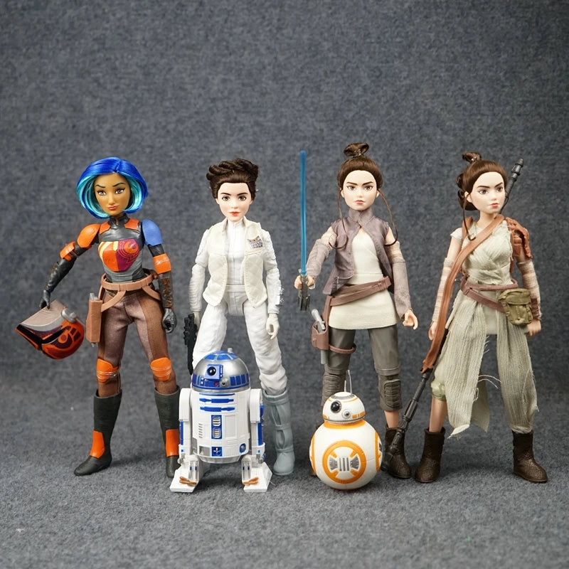 Star Wars Doll Toys Rey BB8 Bounty Hunter Joint Movable Linkage Doll Equipped with Weapons Collection Toy Boys Gifts 28cm