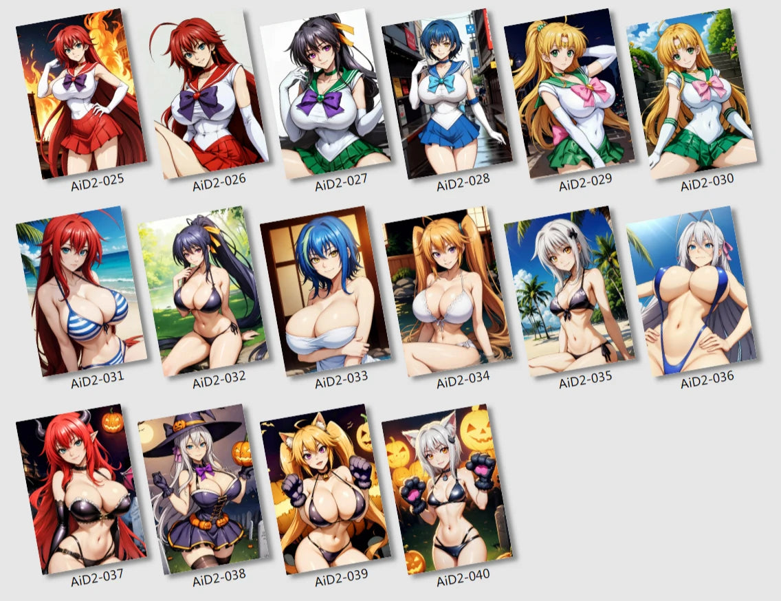 40pcs/set AI High School DxD Anime Girls Cards Series 2 Waifu Frosted Paper Collection Card