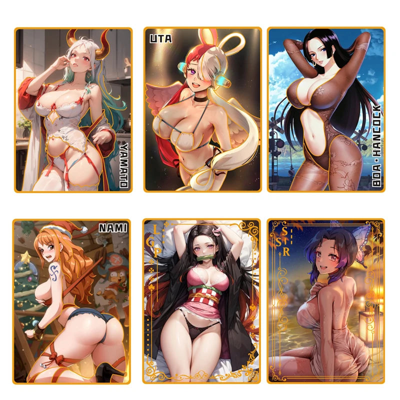 Goddess Story Metal Card All Anime Sexy Swimwear Girl Collection Card Yamato Nami Nezuko Mitsuri Boa Hankokku Girl