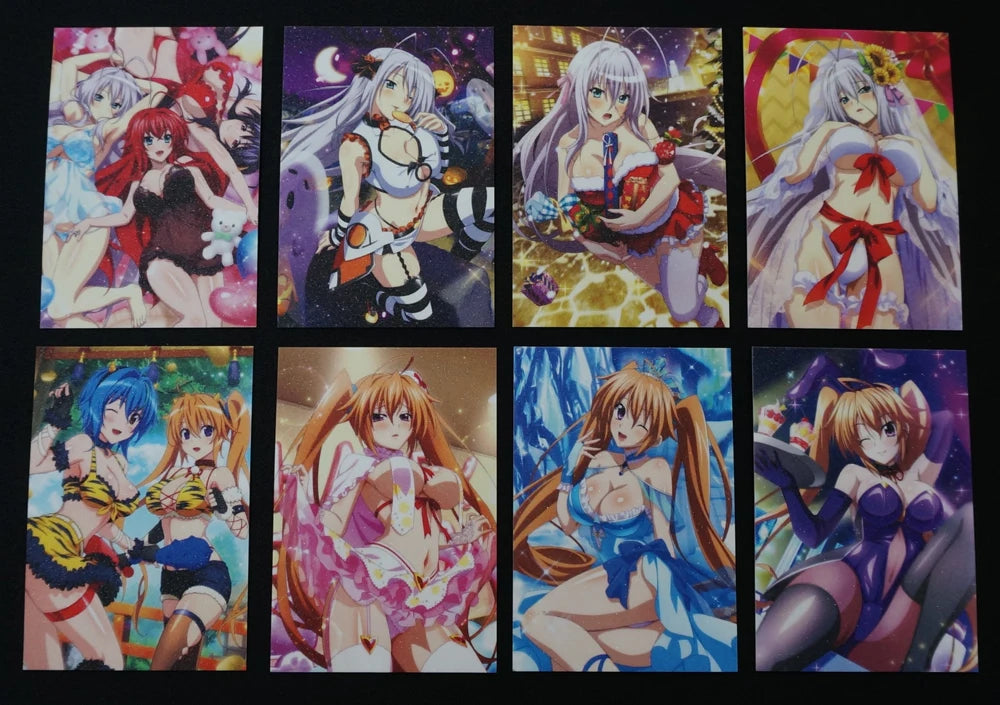 40pcs/set High School DxD Sexy Ladies Full-art Characters Cards Rias Xenovia Koneko Rossweisse Irina Shiny Frosted Paper Card