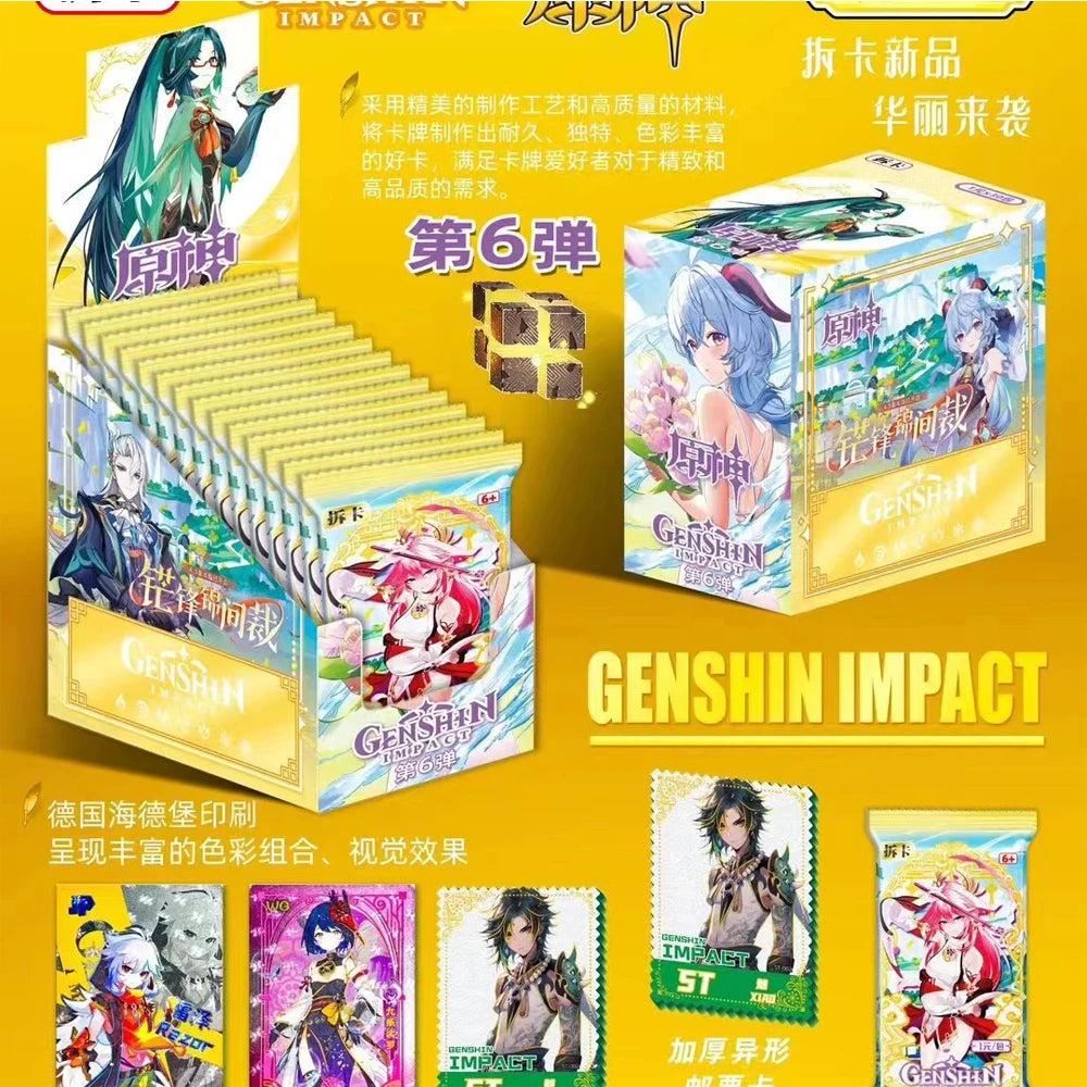 New Genshin Impact Cards Genuine TCG Game Collection Pack Booster Box SP SSP Periphery Rare Cards Gift Children Toy For Family