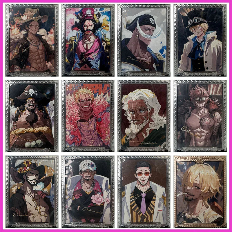 Anime ONE PIECE Rare Limited Metal Cards Roger Carrot Perona Newgate Sabo Teach Toys for boys Collectible Cards Birthday Present