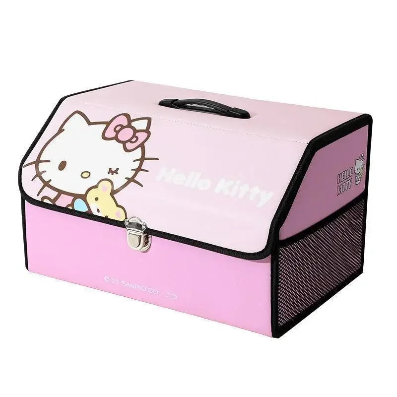 Sanrio Kawaii Hello Kitty Car Trunk Storage Box Anime Cartoon Lovely Fashion Exquisite Creative Waterproof Universal Storage Box