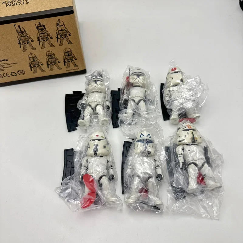 Star Wars 6 White Soldier Figure Toy Stormtrooper Ornament Model Doll Car Ornament Complete Collection Decorative Gift