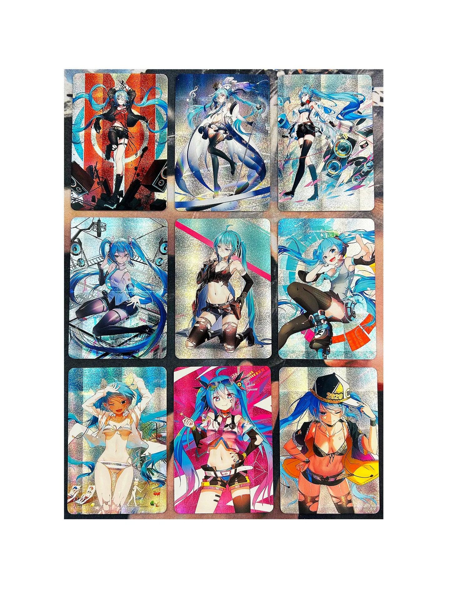 9pcs/set ACG Beauty Hatsune Miku Refraction Sexy Girls No.1 Toys Hobbies Hobby Collectibles Game Anime Collection Cards