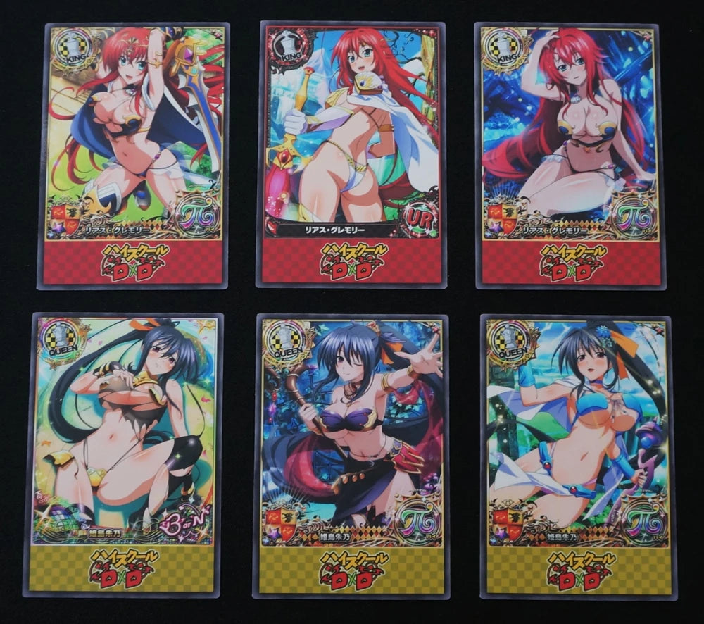 24pcs/set High School DxD Bikini Worrior Characters Cards Rias Gremory Koneko Battle Damages Armor Suit Anime Girls Paper Card