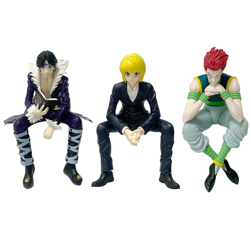 Hunter X Hunter Sitting Hisoka Kurapika Chrollo Lucilfer 11-14cm Figure Anime Car Decoration Collection Model Gifts