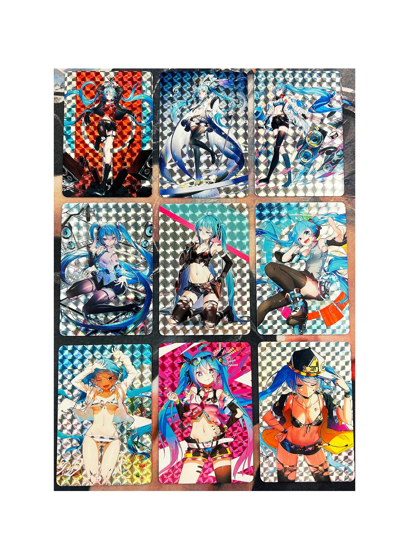 9pcs/set ACG Beauty Hatsune Miku Refraction Sexy Girls No.1 Toys Hobbies Hobby Collectibles Game Anime Collection Cards