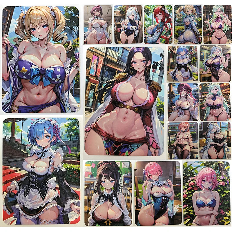 Anime Goddess Story A6 Collectible Cards Boa Hancock Rem Ram Nilou Barbara Kafka Shenhe Christmas Birthday Gifts Children's Toys