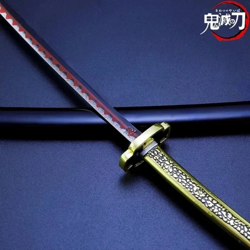 25cm Demon Slayer Metal Katana Swords Anime Figuren Anime Demon Slayer Metal with Sheath Sword Weapon Model Props Home Decor