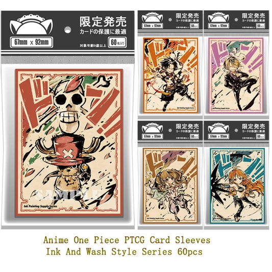 60Pcs Original DIY Anime One Piece Card Sleeves Chopper Ace Sanji Pudding Nami Figures OPCG PTCG Trading Cards Protector Case