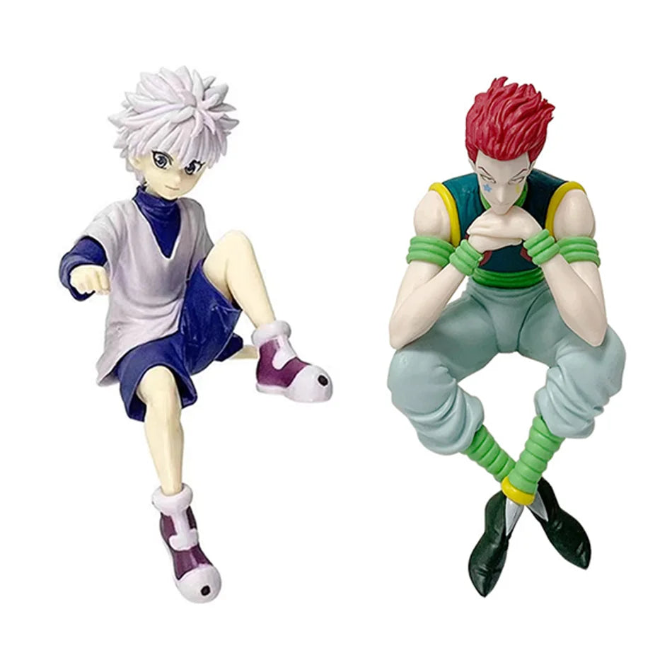 Hunter X Hunter Sitting Hisoka Kurapika Chrollo Lucilfer 11-14cm Figure Anime Car Decoration Collection Model Gifts