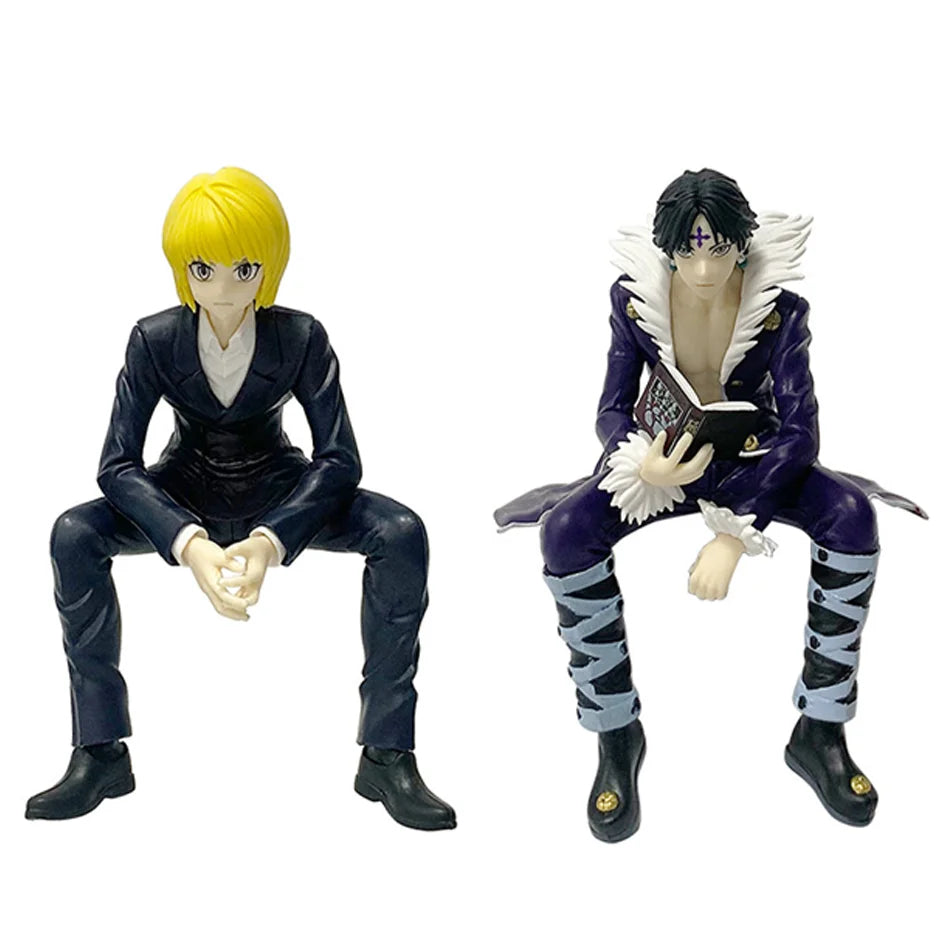 Hunter X Hunter Sitting Hisoka Kurapika Chrollo Lucilfer 11-14cm Figure Anime Car Decoration Collection Model Gifts