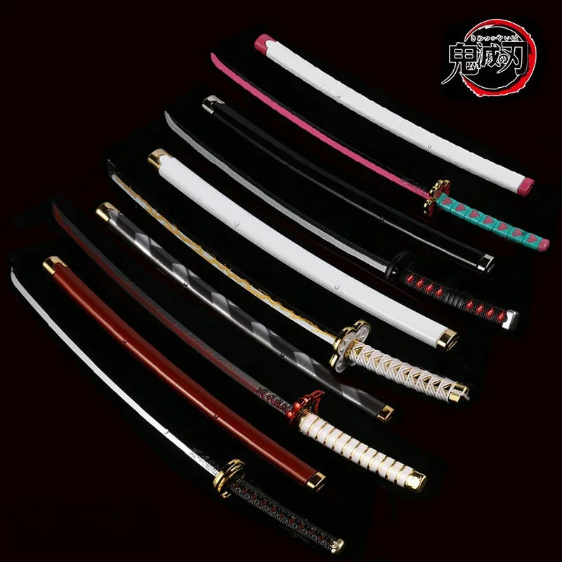 25cm Demon Slayer Metal Katana Swords Anime Figuren Anime Demon Slayer Metal with Sheath Sword Weapon Model Props Home Decor