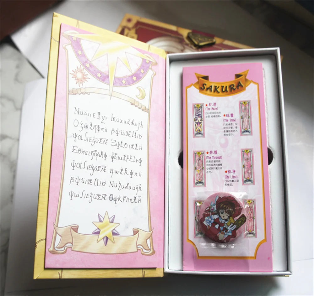 Card Captor Sakura Card Cosplay Cardcaptor Kinomoto Tarot Book With Clow Cards Magic Book 1 Set In Box Anime Prop Toys Gifts