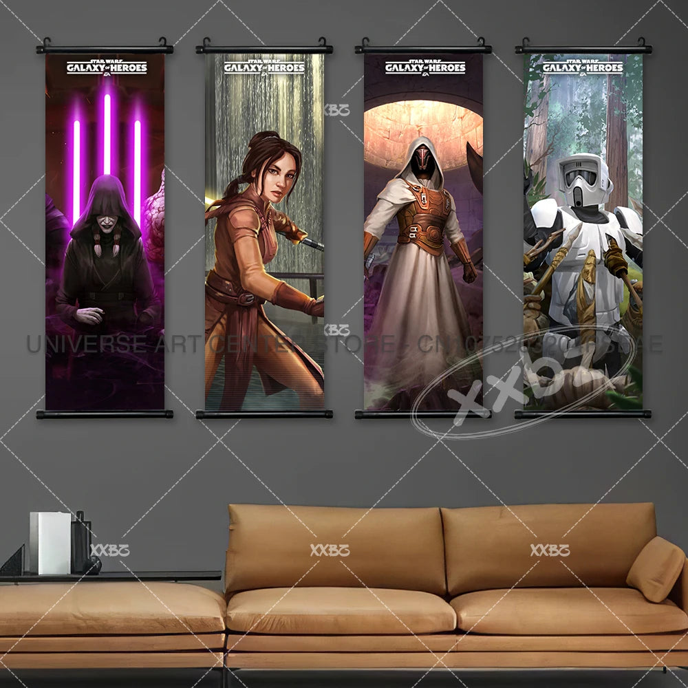 Star Wars Poster Ahsoka Sabine Wren Home Decoration Hera Syndulla Hanging Painting Professor Huyang Wall Art Yoda Scroll Picture