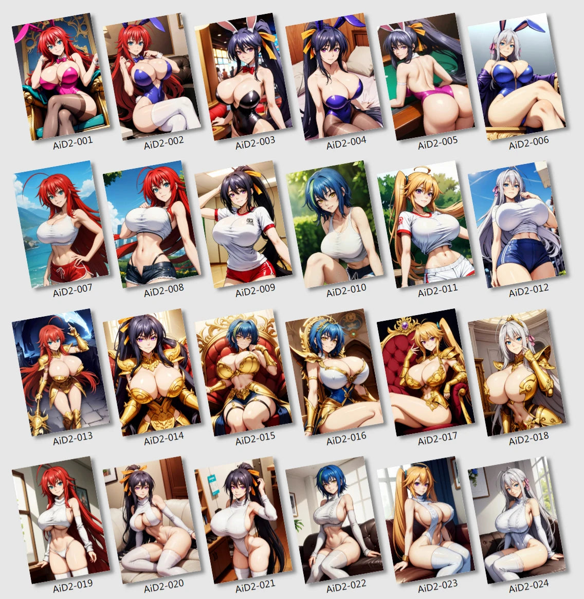 40pcs/set AI High School DxD Anime Girls Cards Series 2 Waifu Frosted Paper Collection Card