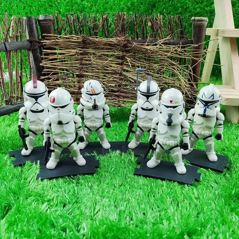 Star Wars 6 White Soldier Figure Toy Stormtrooper Ornament Model Doll Car Ornament Complete Collection Decorative Gift