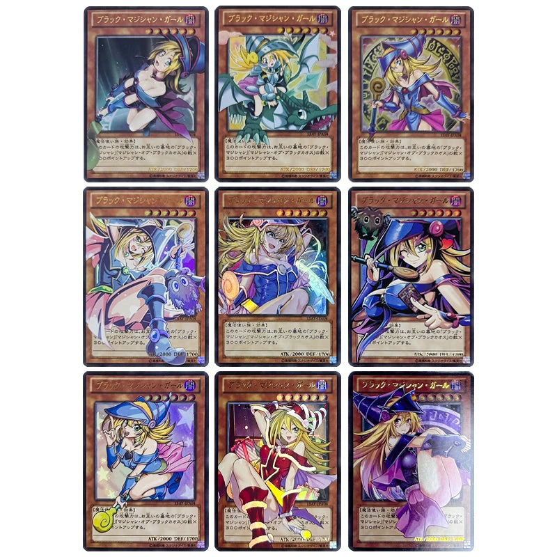 Anime Yu-Gi-Oh! Characters Black Magician Girl Diy Flash Cards Collectible Cards Christmas Birthday Gifts Children's Toys