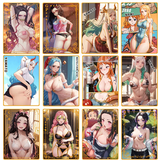 Goddess Story Metal Card All Anime Sexy Swimwear Girl Collection Card Yamato Nami Nezuko Mitsuri Boa Hankokku Girl