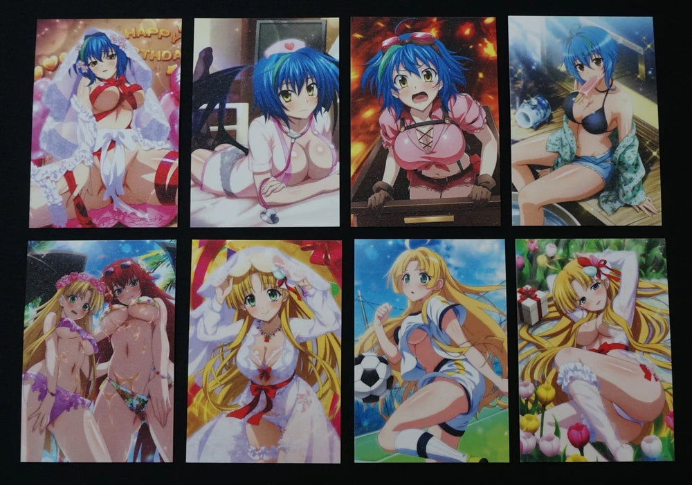 40pcs/set High School DxD Sexy Ladies Full-art Characters Cards Rias Xenovia Koneko Rossweisse Irina Shiny Frosted Paper Card