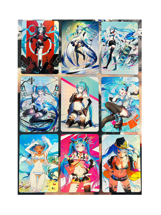 9pcs/set ACG Beauty Hatsune Miku Refraction Sexy Girls No.1 Toys Hobbies Hobby Collectibles Game Anime Collection Cards