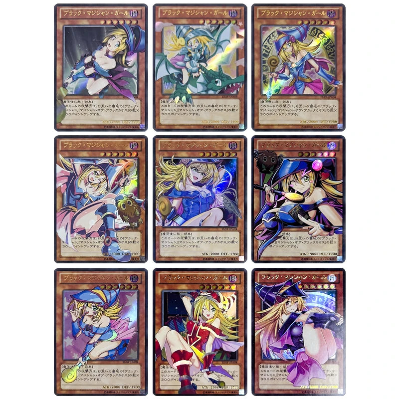 Anime Yu-Gi-Oh! Characters Black Magician Girl Diy Flash Cards Collectible Cards Christmas Birthday Gifts Children's Toys