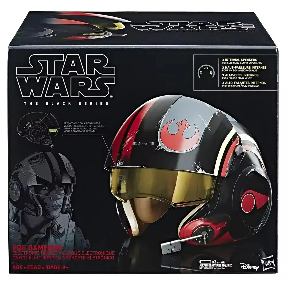 Hasbro Star Wars The Black Series Poe Dameron Electronic X-Wing Pilot Helmet with Movable Visor & BB-8 Sound Effect Gift C1441