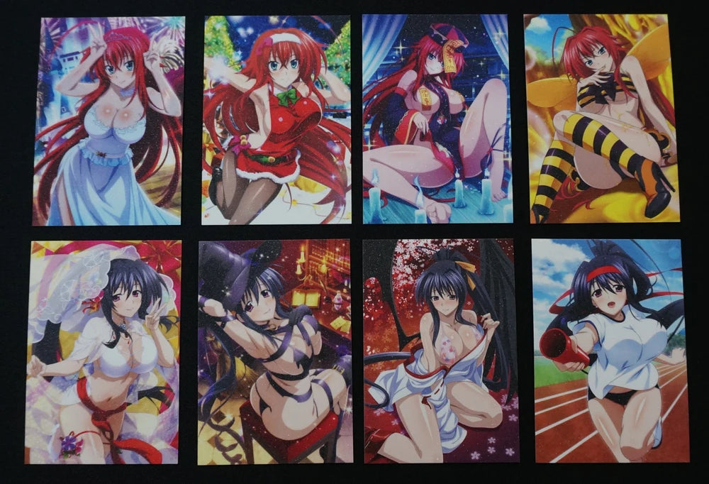 40pcs/set High School DxD Sexy Ladies Full-art Characters Cards Rias Xenovia Koneko Rossweisse Irina Shiny Frosted Paper Card