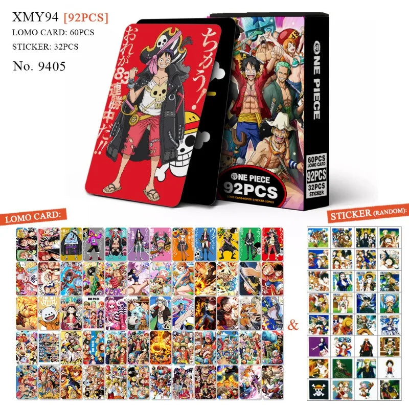 92 pieces of One Piece double-sided LOMO cards, wanted anime, coated paper high-definition photo cards commemorative edition