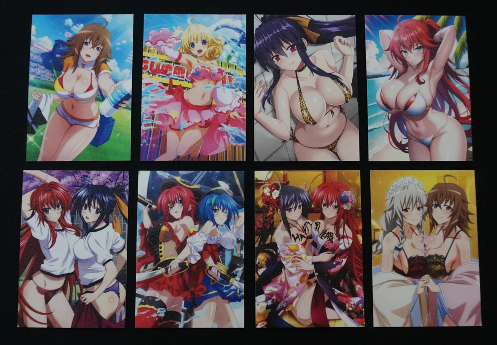 40pcs/set High School DxD Sexy Ladies Full-art Characters Cards Rias Xenovia Koneko Rossweisse Irina Shiny Frosted Paper Card