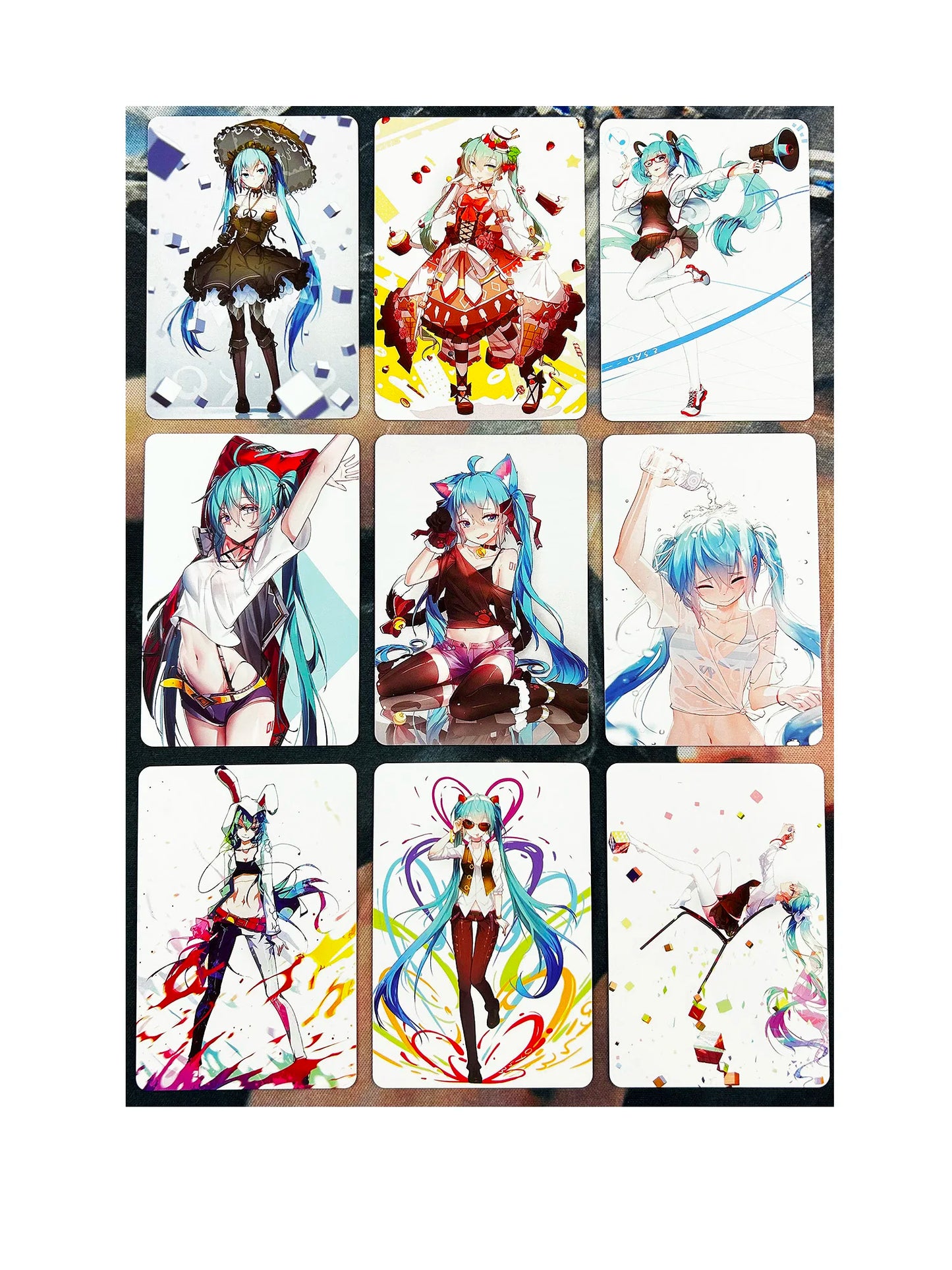 9pcs/set ACG Beauty Hatsune Miku Refraction Sexy Girls No.1 Toys Hobbies Hobby Collectibles Game Anime Collection Cards