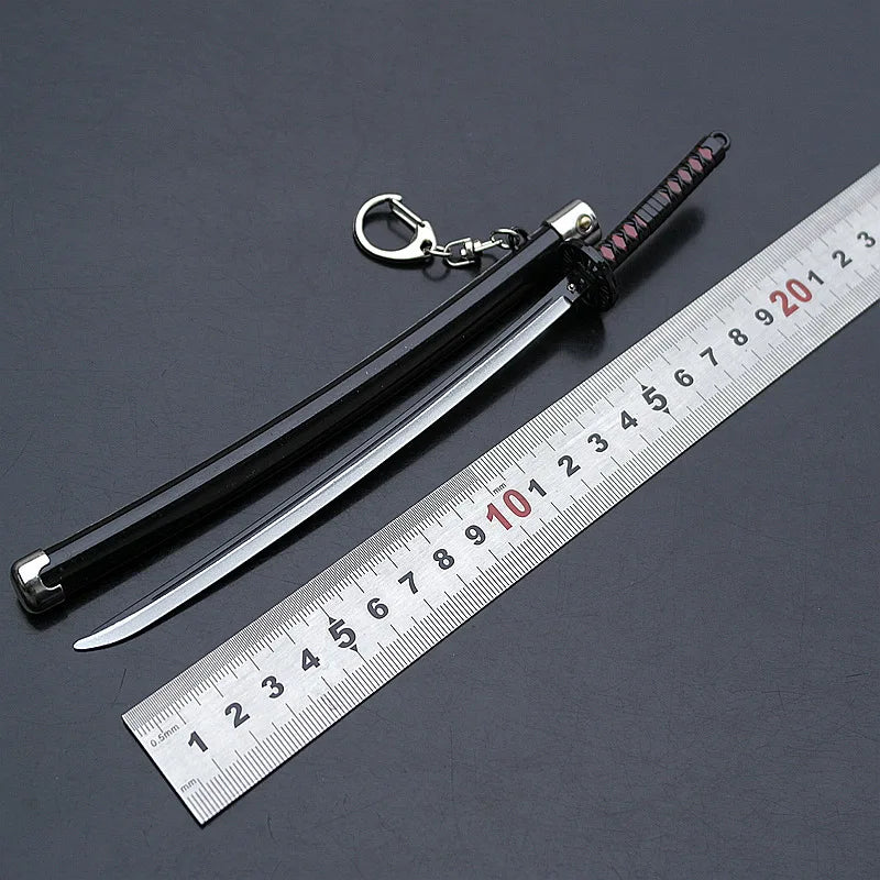 22cm ONE PIECE Pop-up Sword Keychain Metal Model Zoro Figure Katana Enma Samurai Haramaki Knife Wado Ichimonji Eject Weapon Toys